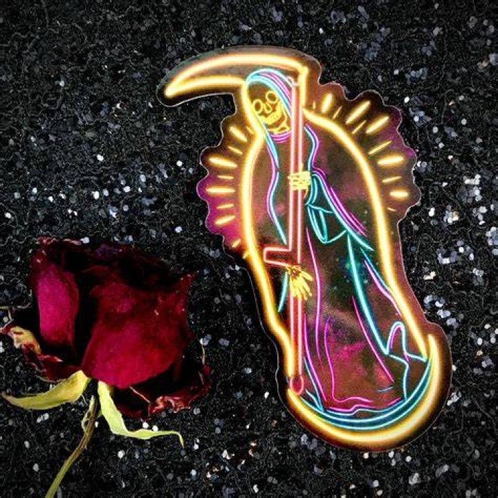 Santa Muerte Protection Sticker Etsy